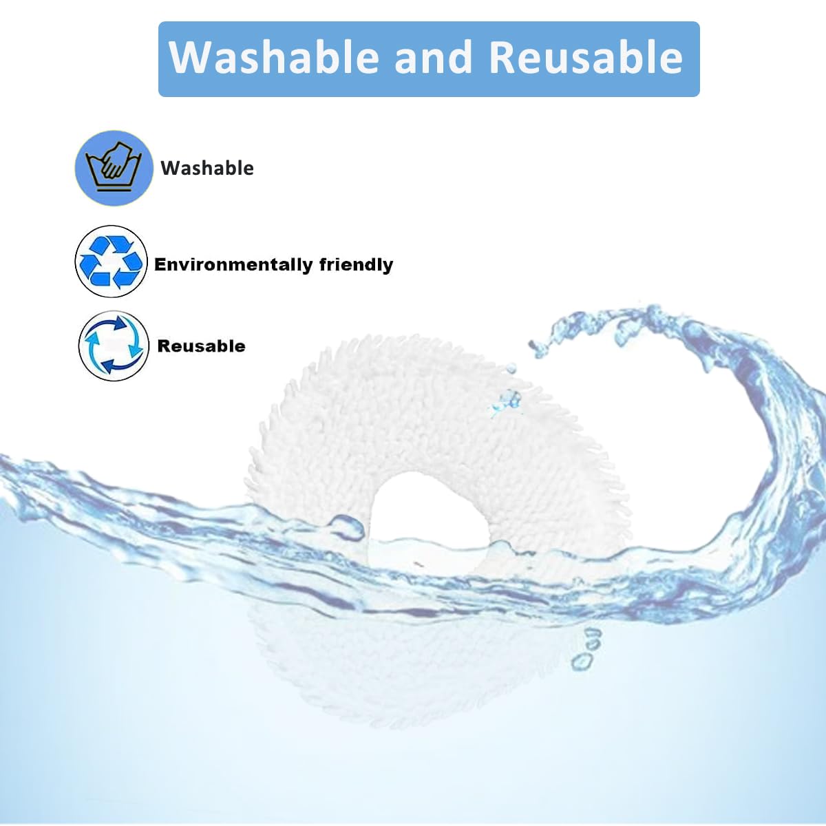 Replacement Mop Pads Compatible with Narwal Freo Pro X Ultra Narwal Freo Z Ultra Z10 T10 J3 J4 J5 R10 Microfiber Resuable Mop Cloth Robot Vacuum Cleaner Accessories
