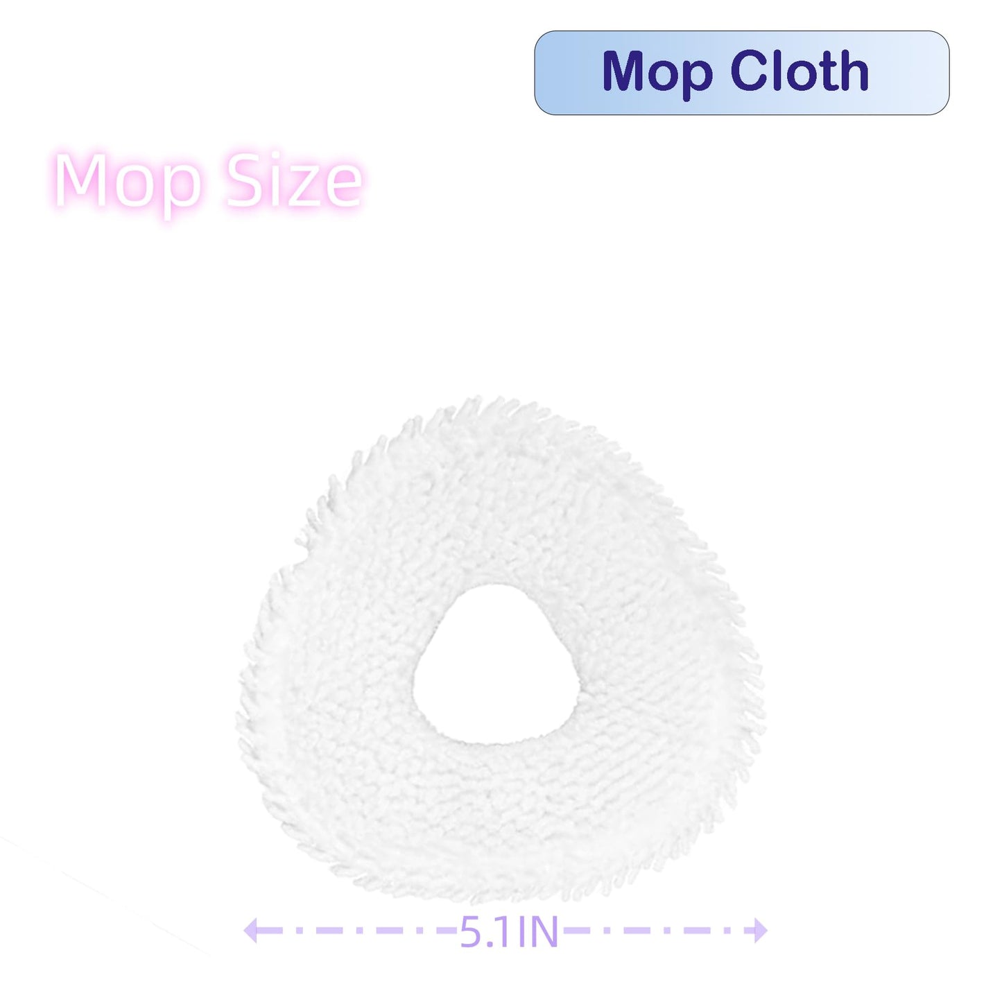 Replacement Mop Pads Compatible with Narwal Freo Pro X Ultra Narwal Freo Z Ultra Z10 T10 J3 J4 J5 R10 Microfiber Resuable Mop Cloth Robot Vacuum Cleaner Accessories