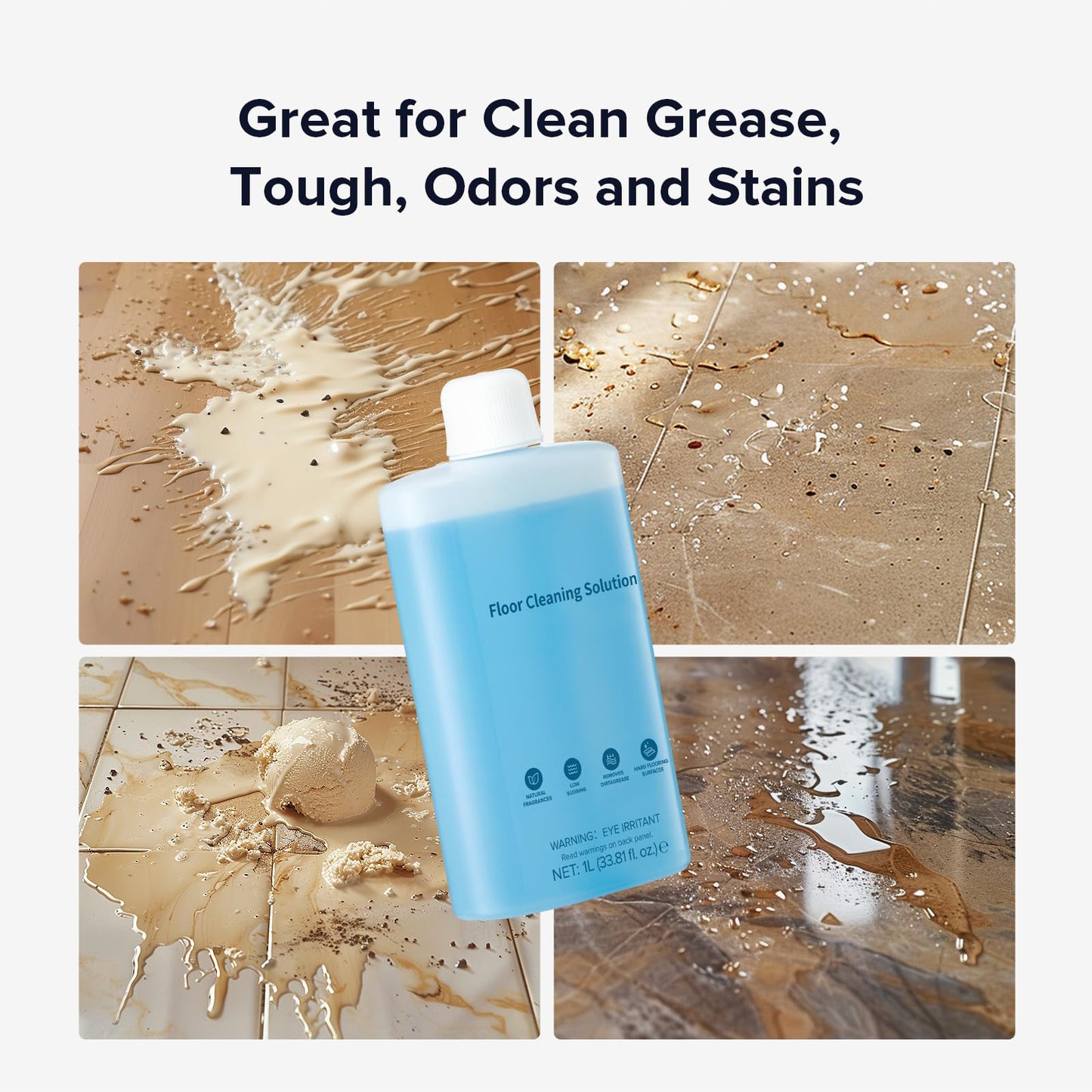 roborock Floor Cleaning Solution, Floor Cleaner for Hardwood, Compatible Robot Vacuums with Mopping and Wet and Dry Vacuum, 1L, 33.8 Fl. OZ