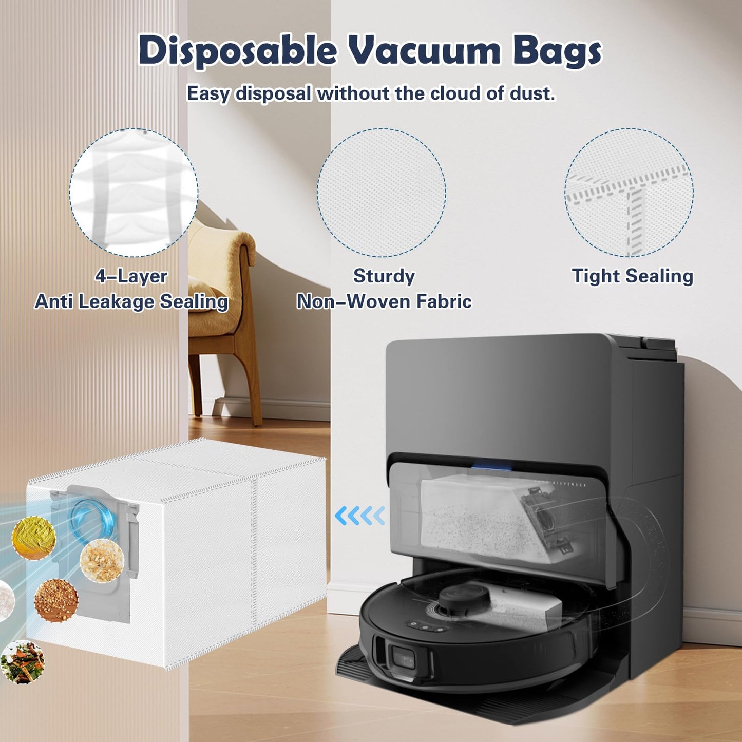 S8 Max V Accessories Kit Compatible with Roborock S8 Max/MaxV Ultra Robot Vacuum, 1 Set Main Brush, 1 Rolling Brush, 2 HEPA Filter, 4 Side Brushs, 4 Mop Cloth + Edge Mop Cloth, 6 Dust Bag