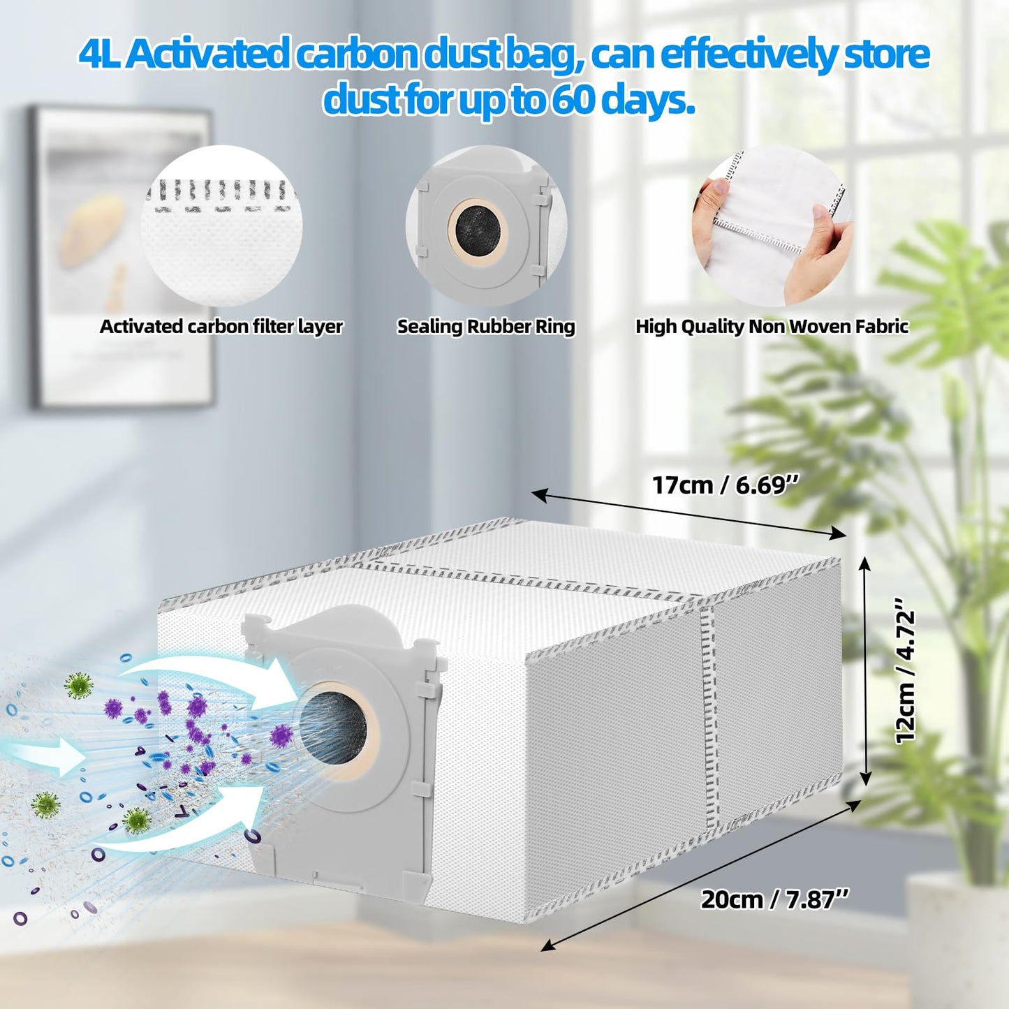 21 Pack Accessories Kit for ECOVACS DEEBOT T80 Omni Robot Vacuum, Replacement Parts 2 Anti Tangle Main Brush 2 Roller Mop 6 Dust Bags 6 Sidebrush 4 Filter 1 Cleaning Brush