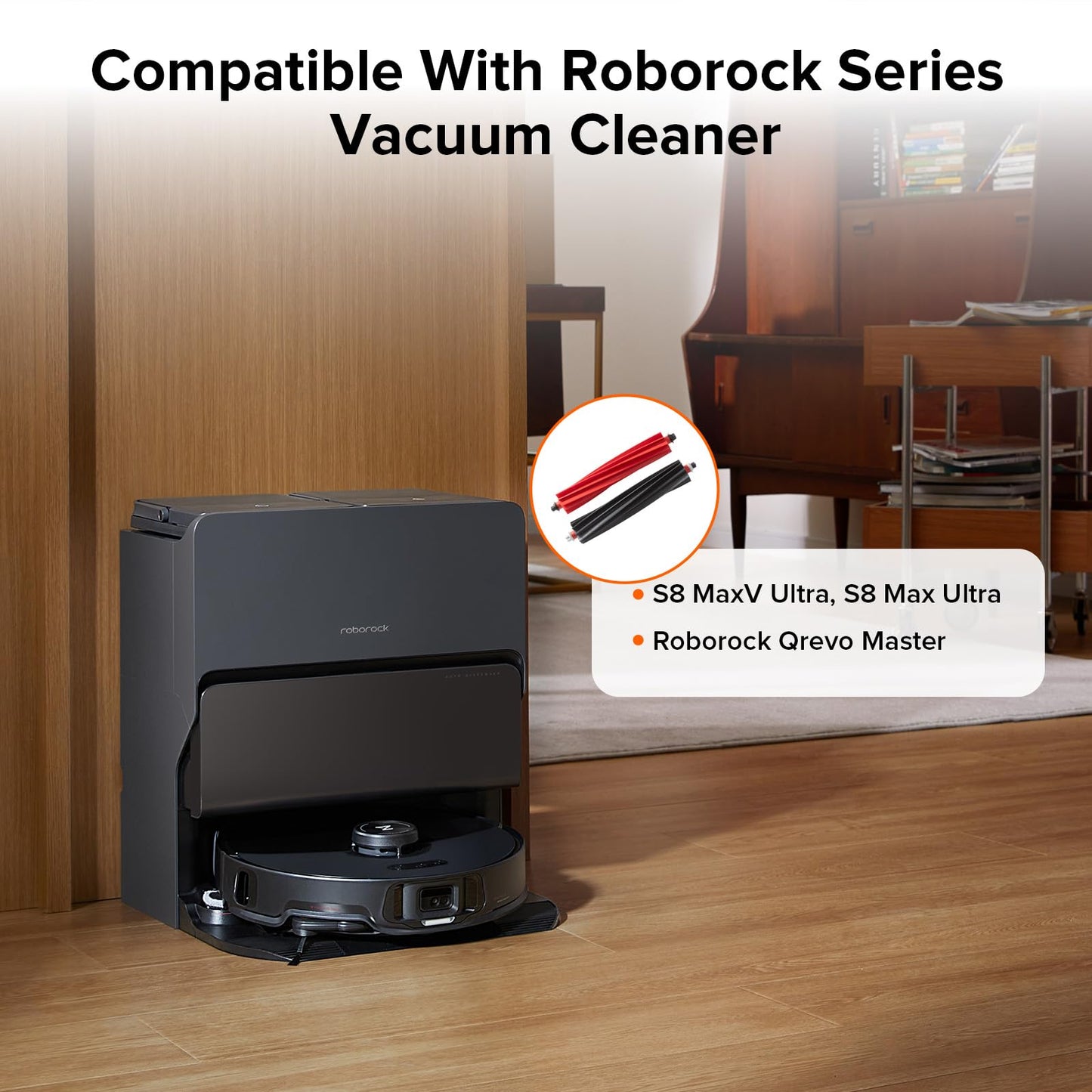 roborock Dual Main Brush Replacement for S8 MaxV Ultra, S8 Max Ultra,Two Roller Brushes Included, Roller Brush Accessories Kit
