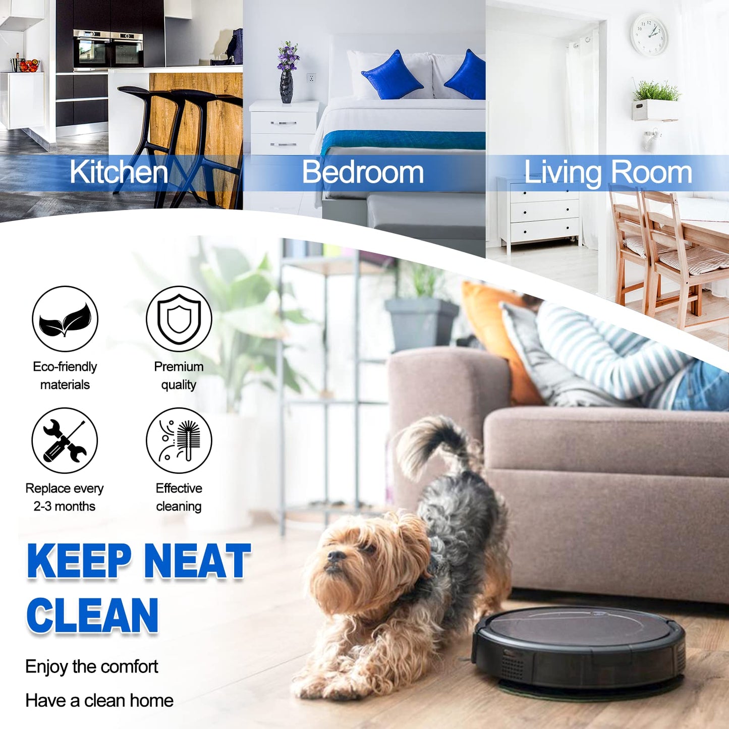 Replacement Parts for ECOVACS Deebot Ozmo t8, t8 aivi, t8+ t8 aivi+, t8max, n8 pro plus/n8 pro, n8+ plus, n8 pro+, t9 aivi t9 pro t9 max