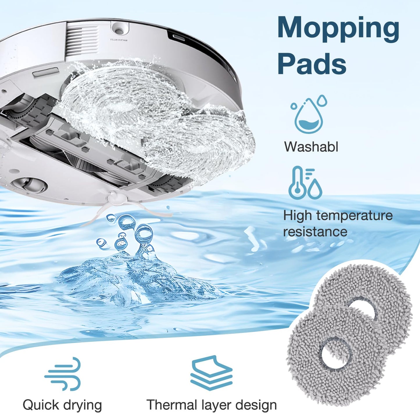 Replacement Parts for ECOVACS T20 Omni/Max/Pro,Ecovacs T20 Max Vacuum Cleaner Accessories Kit, 1*Main Brush+ 4*Hepa Filters+ 4*Mop Pads+ 4*Vacuum Bags+ 6*Side Brushs