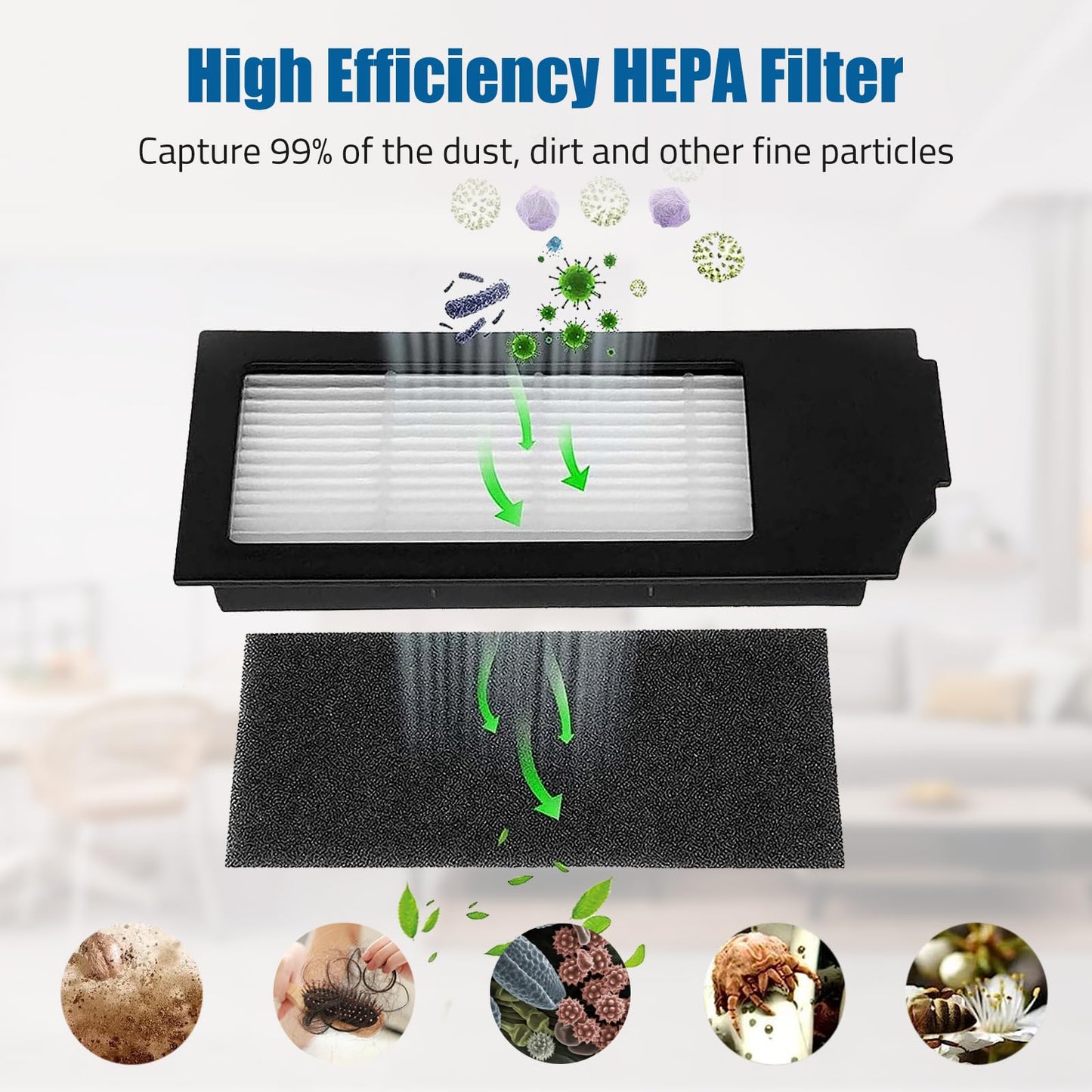 18 PCS Replacement Accessories Kit For Ecovacs Deebot X1 TURBO/OMNI Robot Vacuum Cleaner Parts, 1 Main Brush, 6 Side Brush, 3 Hepa Filter, 4 Mop Cloth, 4 Dust Bag