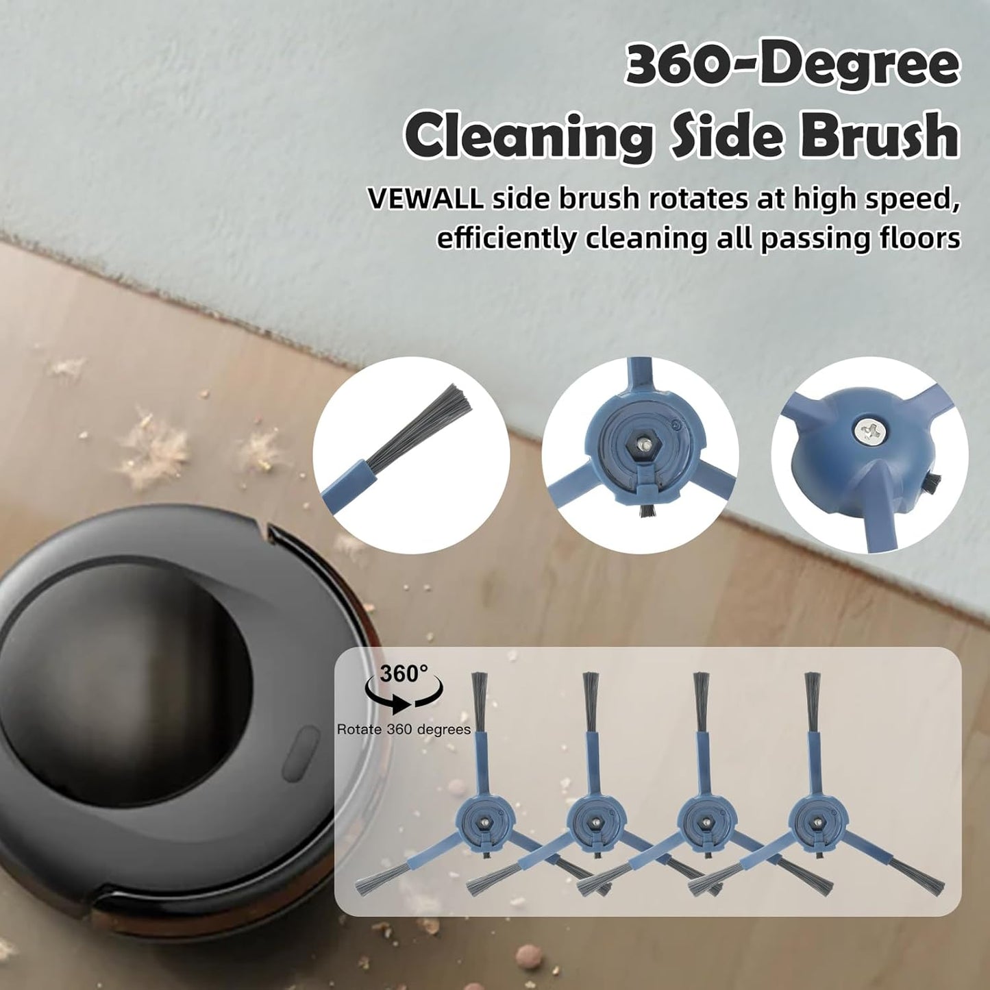 C20 Accessories Kit Replacement for Eufy Omni C20 Vacuum Cleaner,1 Main Brush,4 Mop Cloth Pads,4 Side Brushes,4 HEPA Filters,6 Replacement Dust Bags,1 Cleaning Tools,1 Screwdriver