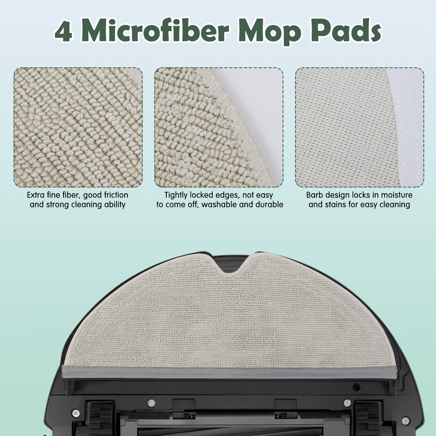 Q5 Pro Accessories Kit Replacement Compatible with Roborock Q5 Pro / Q5 Pro+ / Q8 Max / Q8 Max+ Robot Vacuum, 1 Dual Main Brush, 4 Mop Cloth Pads, 6 Side Brushes, 4 Washable Filter, 1 Tool