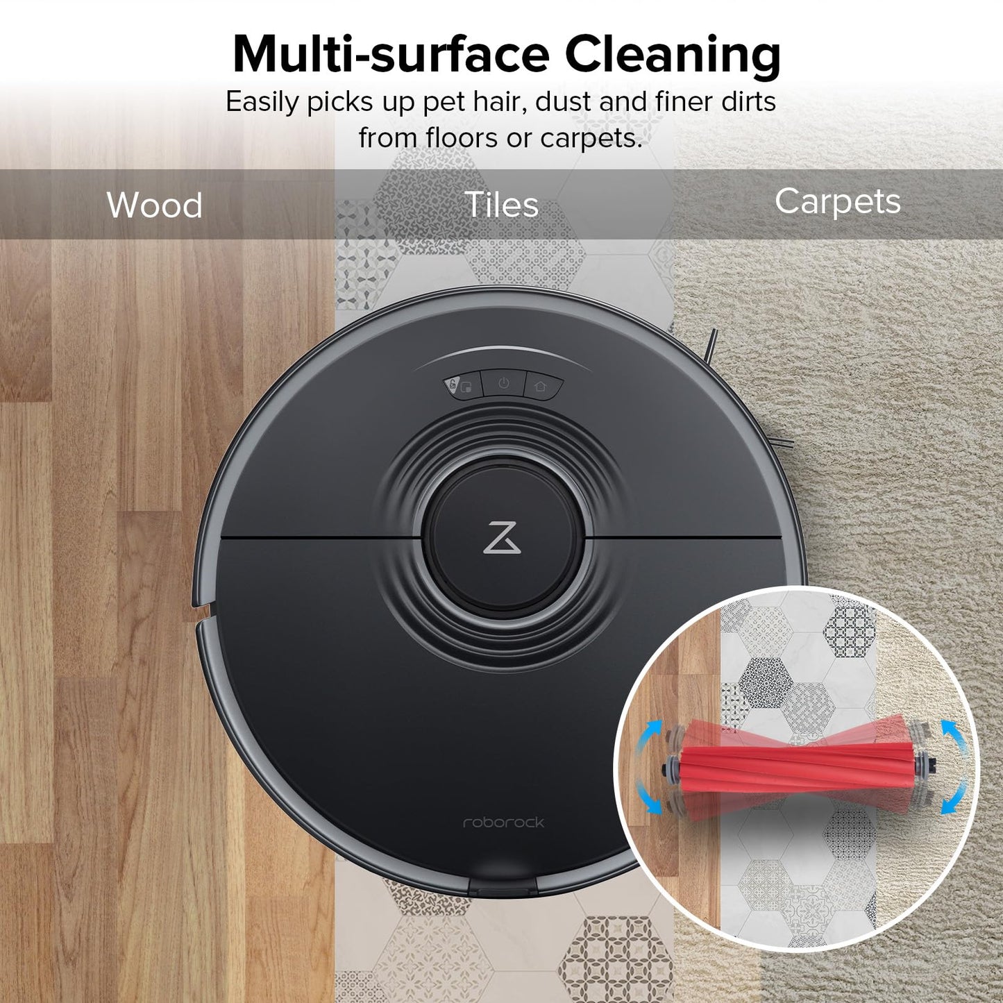roborock Rubber Main Brush Replacement Q Revo Series, S7 Max Ultra, QV 35A, Q7 Series Robot Vacuum