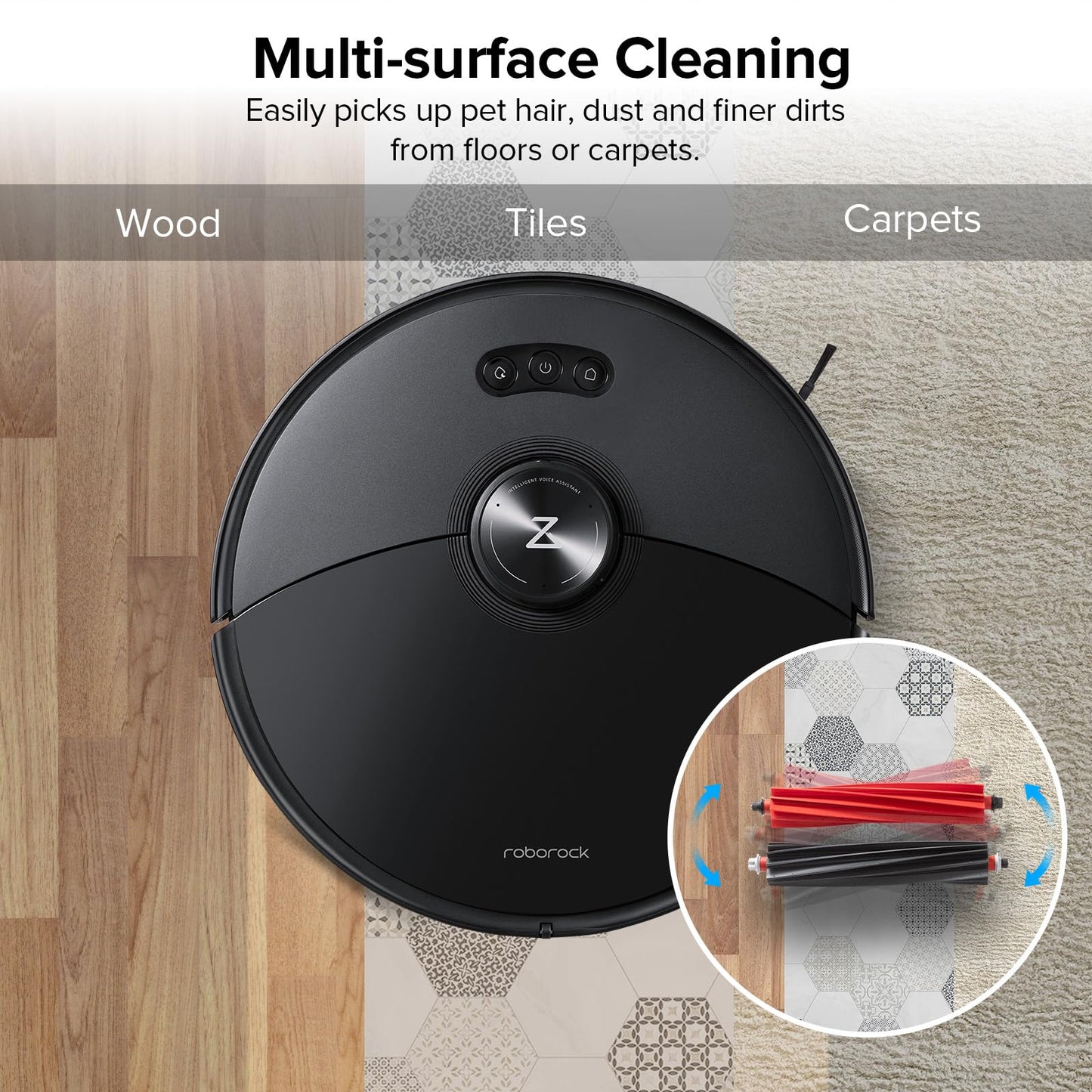 roborock Dual Main Brush Replacement for S8 MaxV Ultra, S8 Max Ultra,Two Roller Brushes Included, Roller Brush Accessories Kit