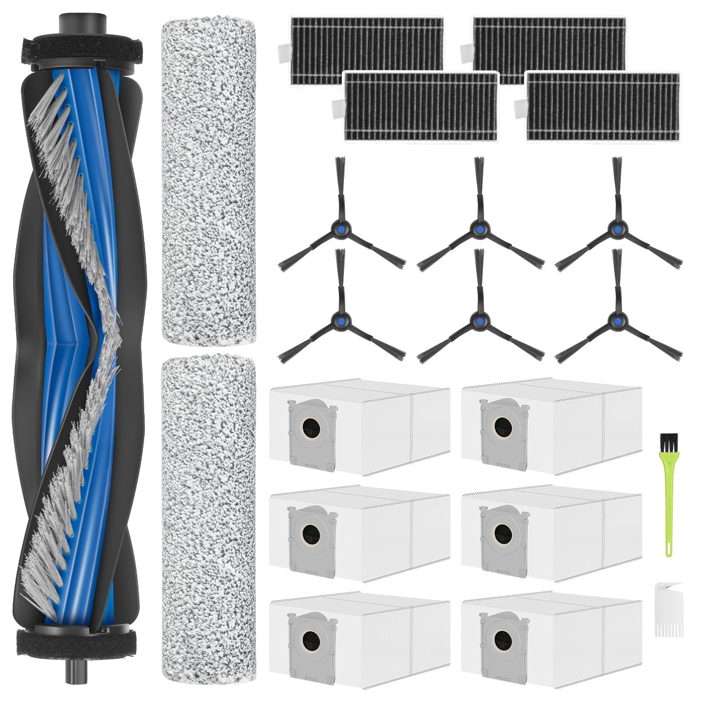 X8 OMNI Accessories Kit for ECOVACS DEEBOT X8 PRO OMNI Compatible with Yeedi S14 Plus Vacuum Cleaner, 21Pcs Replacement Parts, Main Brush, Roller Mop, Filters, Dust Bags, Side Brush, Tools