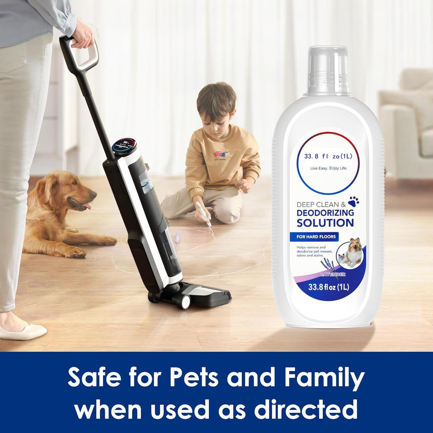 Tineco Floor Cleaning Solution 1L, Lavender Scent, Deep Cleans of Multiple Hard Floors for iFLOOR Series, FLOOR ONE S3 / S5 / S6 / S7 / S9 Artist Series Wet Dry Vacuum, EXCEPT Steam Machines (33.8 OZ)