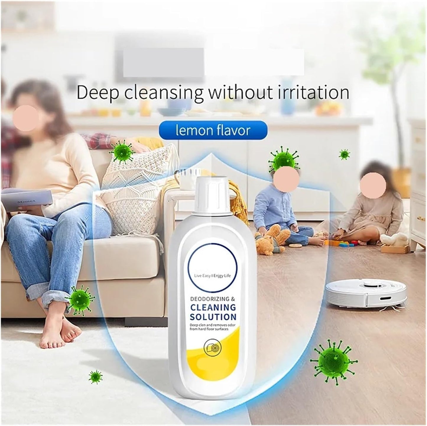 Floor Cleaning Liquid Solution Lemon Flavor 500ml*2, Compatible for Tineco FLOOR ONE S5/S3/IFLOOR3/IFLOOR2, Compatible for IFLOOR SERIES Vacuum Robot