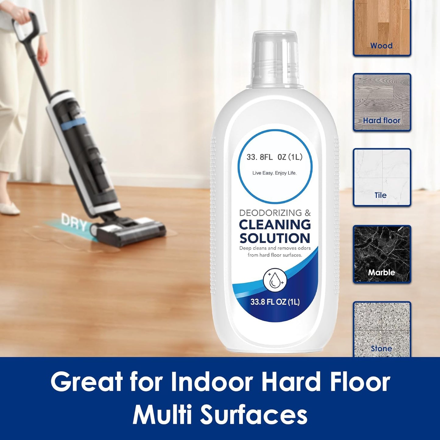 Tineco Floor Cleaning Solution 1L for iFLOOR Series (EXCEPT iFLOOR 5 Steam), FLOOR ONE S3 / S5 / S6 / S7 / S9 Artist Series (EXCEPT S5 Steam / S7 Steam/ S9 Artist Steam) Wet Dry Vacuum