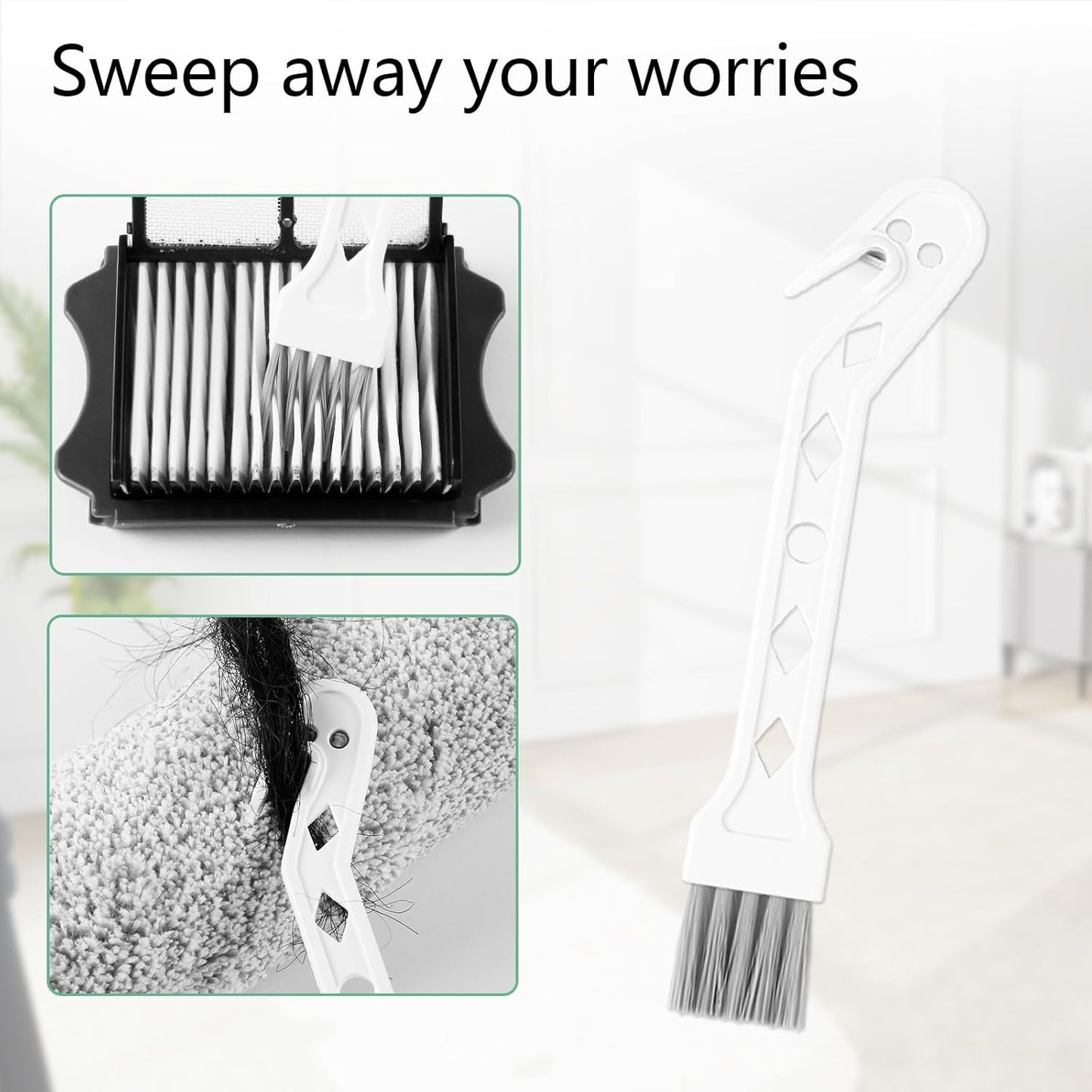 Vacuum Brushes and Filters Kit Compatible with Tineco Floor ONE S5, Floor One S5 Pro Wet Dry Cordless Vacuum Cleaners, 3 Roller Brushes, 3 Filters, 1 Cleaner Brush