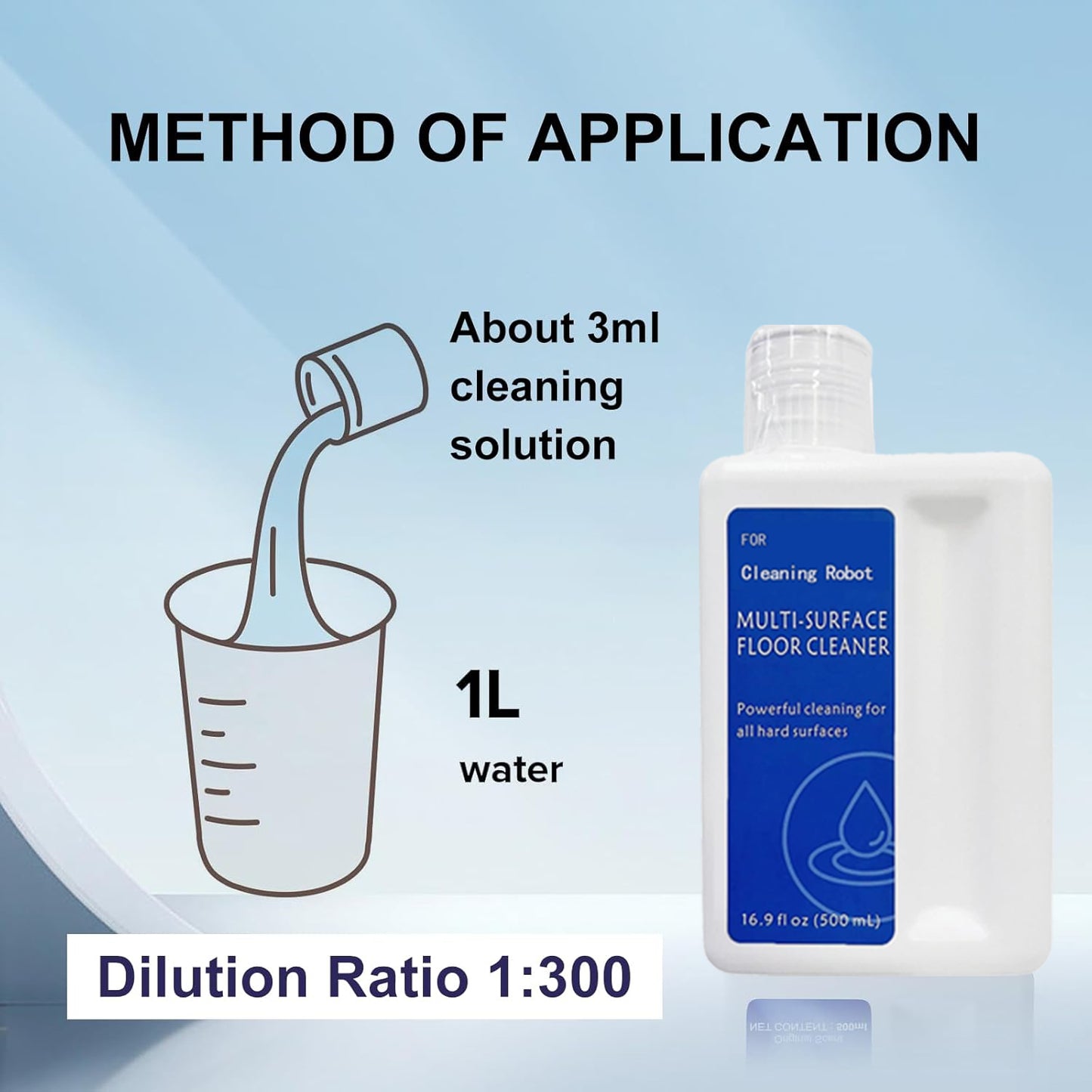 Floor Cleaning Solution Original Scent Compatible with Dreame Cleaning Solution, Residue & Streak Free, Suitable for All Robot Vacuum Cleaners and Wireless Wet Dry Dual-Use Vacuum Cleaners 500mL