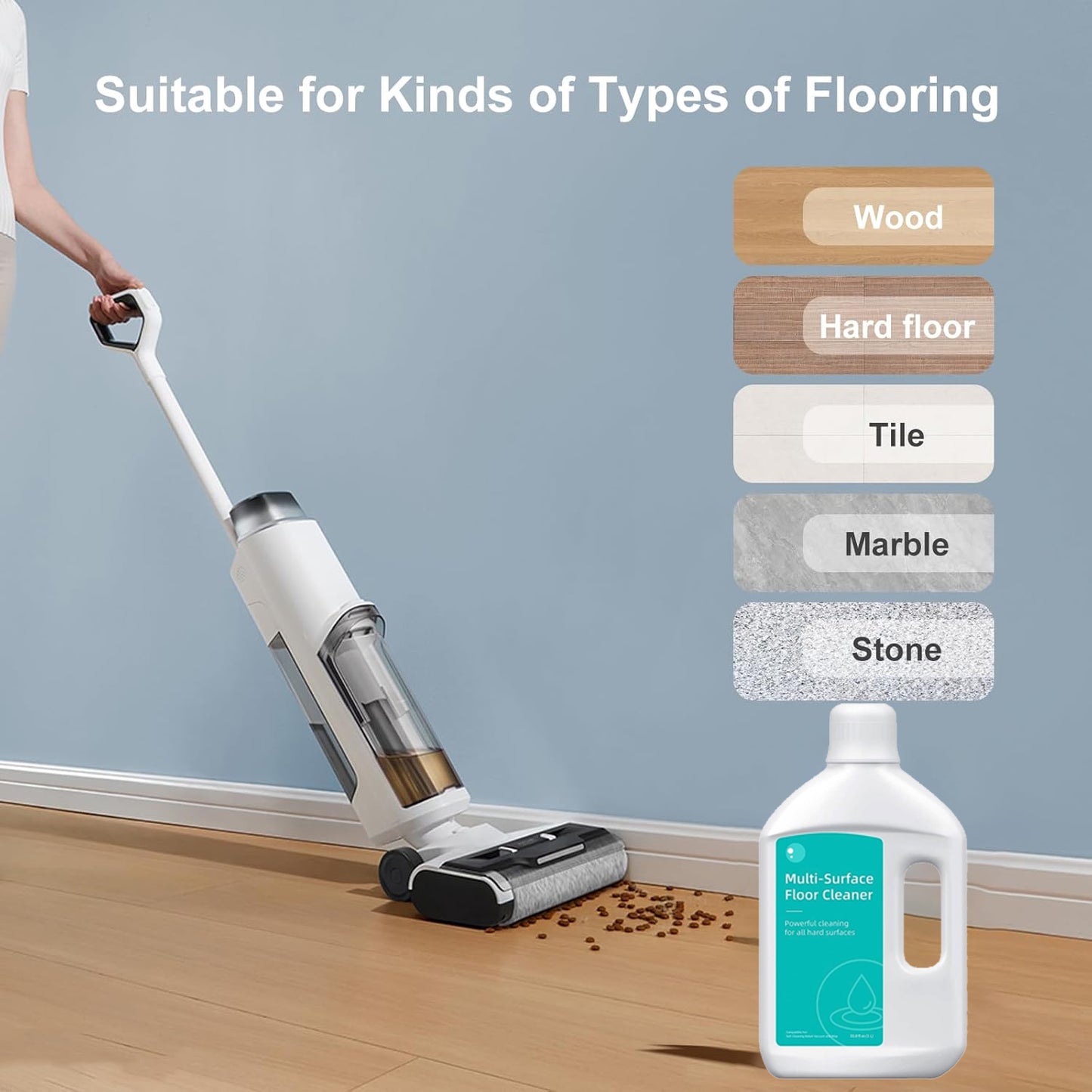 Floor Cleaning Solution Original Scent Compatible with Dreame Vacuum Cleaner Solution, Residue & Streak Free, Suitable for All Robot Vacuum Cleaners and Wireless Wet Dry Dual-Use Vacuum Cleaners 35.27 Fl Oz (Pack of 2)