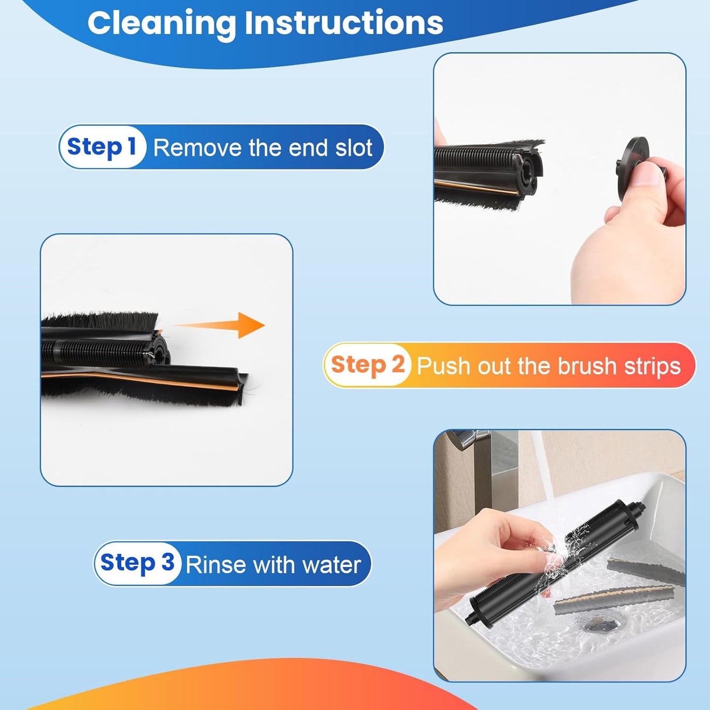 DREAME TriCut Brush Compatible with L10s Ultra/L20 Ultra/L10s Pro Ultra/X30 Ultra/X40 Ultra/L30 Ultra/L40 Ultra/X40 Master/L10s Ultra Gen 2, Ideal for Pet Hair, Carpet and Hard Floor
