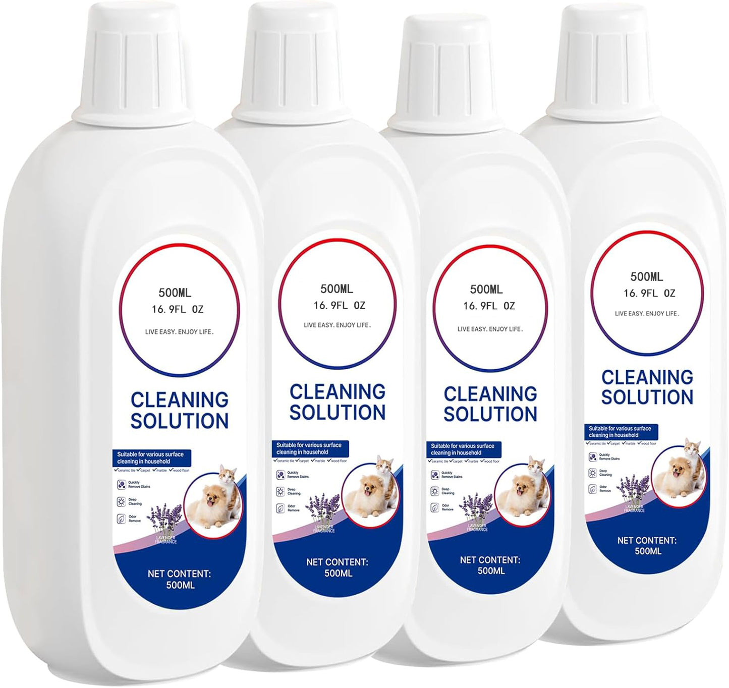 Floor Cleaner Lavender Scent Compatible with Tineco Cleaning Solution Refill, Deep Cleans Residue & Streak Free, Wet Dry Vacuum Mop Cleaners Solution for all Tineco FLOOR ONE & iFloor Series (4PCS)