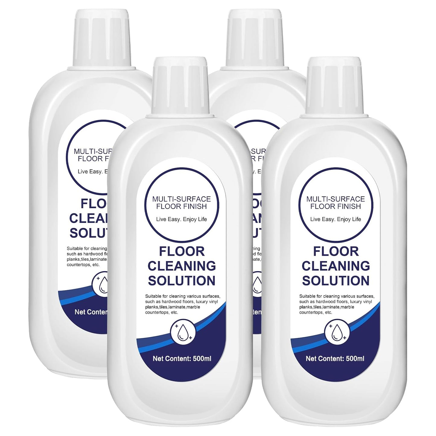 Multi-Surface Floor Cleaning Solution Compatible with Tineco, Cleaner Refill for All Mopping Robot Vacuums and Cordless Wet/Dry Mops(4 Bottle Pack, 500ml)