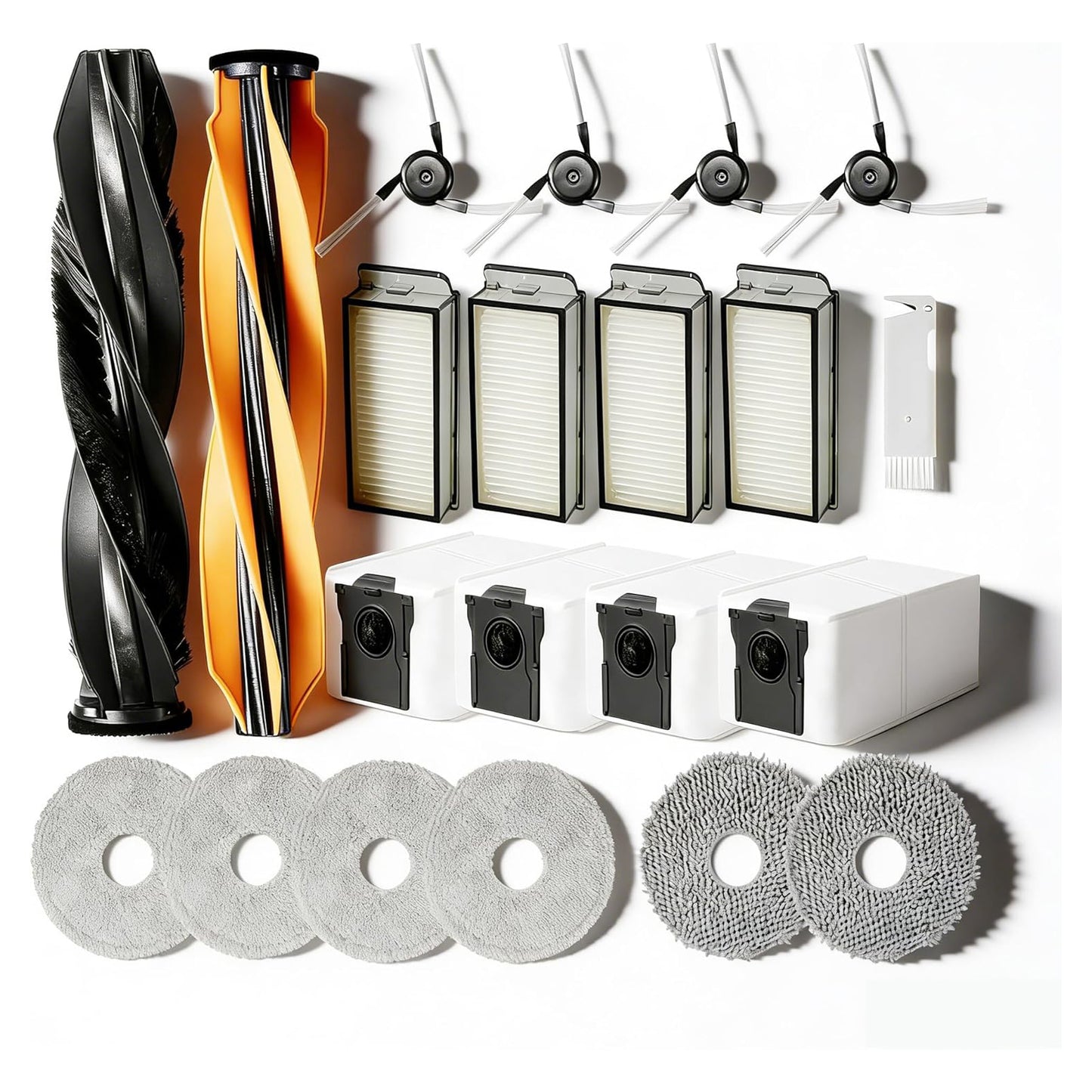 Dreame X50 Ultra Replacement Parts Accessories for Dreame X50 Ultra Complete L50 Ultra X50 Master L40s Pro Ultra MOVA V50 Mop Pads X6 Dust Bags X4; HEPA Filter X4; Main Brushes X2; Side Brushes X4