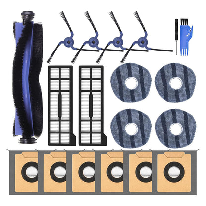 VIEWALL 19 Pack X10 Accessories Kit Replacement for Eufy X10 Pro Omni Vacuum,1 Main Brush,4 Mop Cloth Pads,4 Side Brushes,2 HEPA Filters,6 Replacement Dust Bags,1 Cleaning Tools,1 Screwdriver
