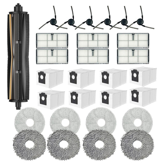 Replacement Parts for Dreame X40 Ultra Complete L40 Ultra X40 Master MOVA P10 Pro Ultra Mop Pads X8;Filter HEPA X6;Tri-Cut Main Brushe X1; Side Brushes X6 Accessories