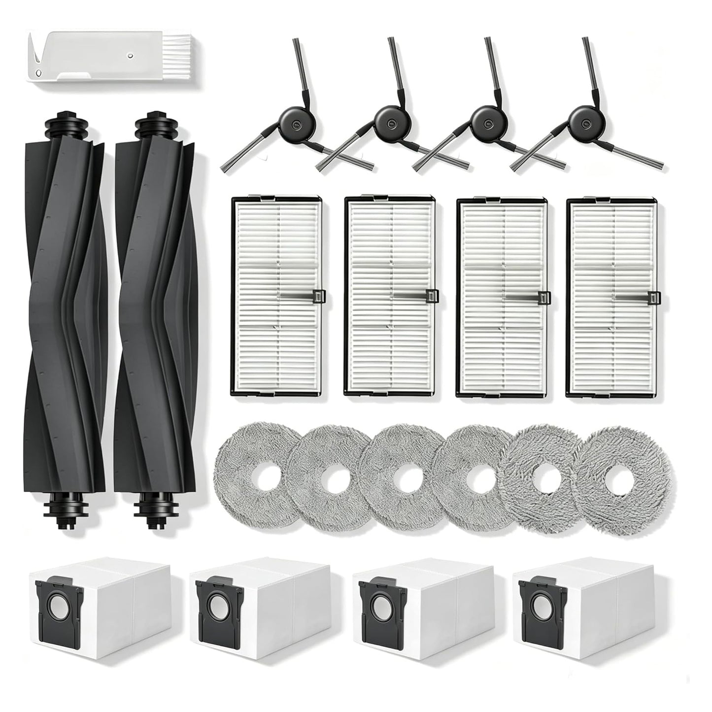 Replacement Parts Accessories for Dreame X40 Ultra Complete L40 Ultra (Gen 2) X40 Master MOVA P10 Pro Ultra (Gen 2) / P50 Pro Ultra Mop Pads *6 Dust Bag*4 Filter HEPA*4 Main Brushes*2 Side Brushes*4