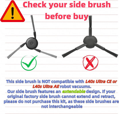 Replacement Parts Accessories for Dreame X40 Ultra Complete L40 Ultra (Gen 2) X40 Master MOVA P10 Pro Ultra (Gen 2) / P50 Pro Ultra Mop Pads *6 Dust Bag*4 Filter HEPA*4 Main Brushes*2 Side Brushes*4