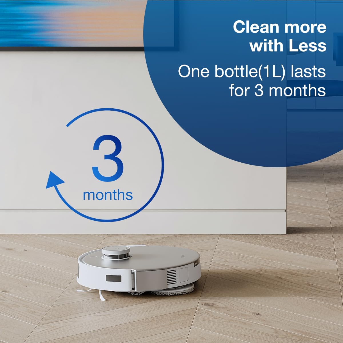 ECOVACS Multi-Surface Floor Cleaning Solution, Compatible with DEEBOT T30S COMBO / T30S / X2 COMBO/ X2 OMNI/ T20 OMNI / X1 OMNI / X1 TURBO / T10 OMNI, 1L(3pcs)