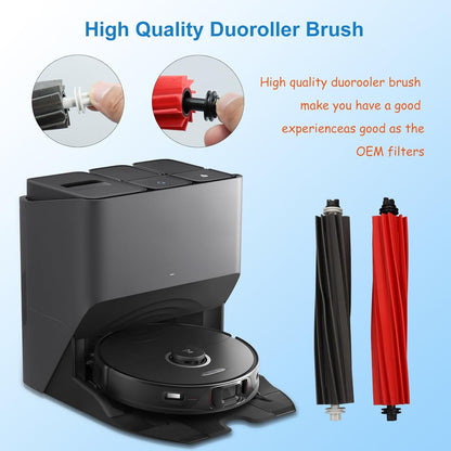 23PCS Vacuum Cleaner Accessorie Kit Compatible with Roborock S8/S8+/S8 PRO Ultra, 1 Set Main Brush &1 Rolling Brush &4 Filters &4 Side Brushes &4 Mop Cloth Pads &6 Dust Bags &1 Cleaning Tool