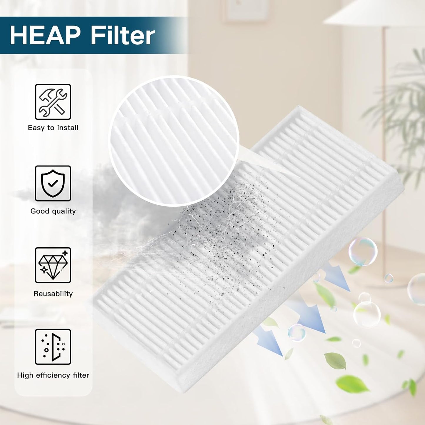 C10 Accessories Kit Replacement for eufy Robot Vacuum C10,1 Main Brush,4 Side Brushes,4 HEPA Filters,6 Replacement Dust Bags,1 Cleaning Tools