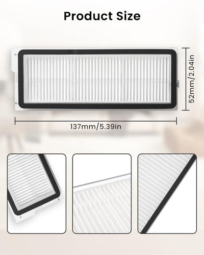 Washable Filter Replacement Parts For Roborock Qrevo series Robot Vacuum Cleaners, High Efficiency Filters（4 Pack）