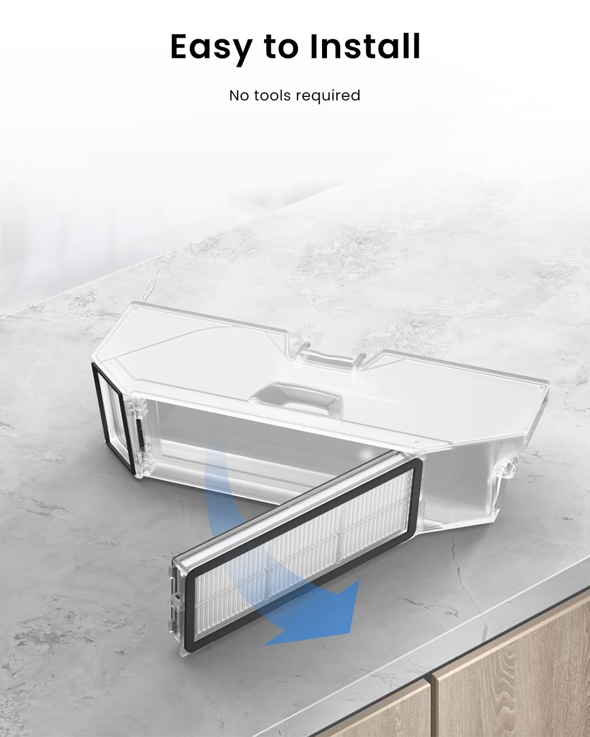 Washable Filter Replacement Parts For Roborock Qrevo series Robot Vacuum Cleaners, High Efficiency Filters（4 Pack）