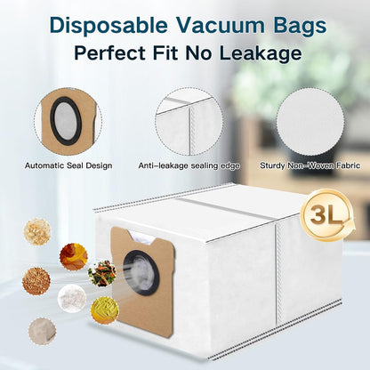 C10 Accessories Kit Replacement for eufy Robot Vacuum C10,1 Main Brush,4 Side Brushes,4 HEPA Filters,6 Replacement Dust Bags,1 Cleaning Tools