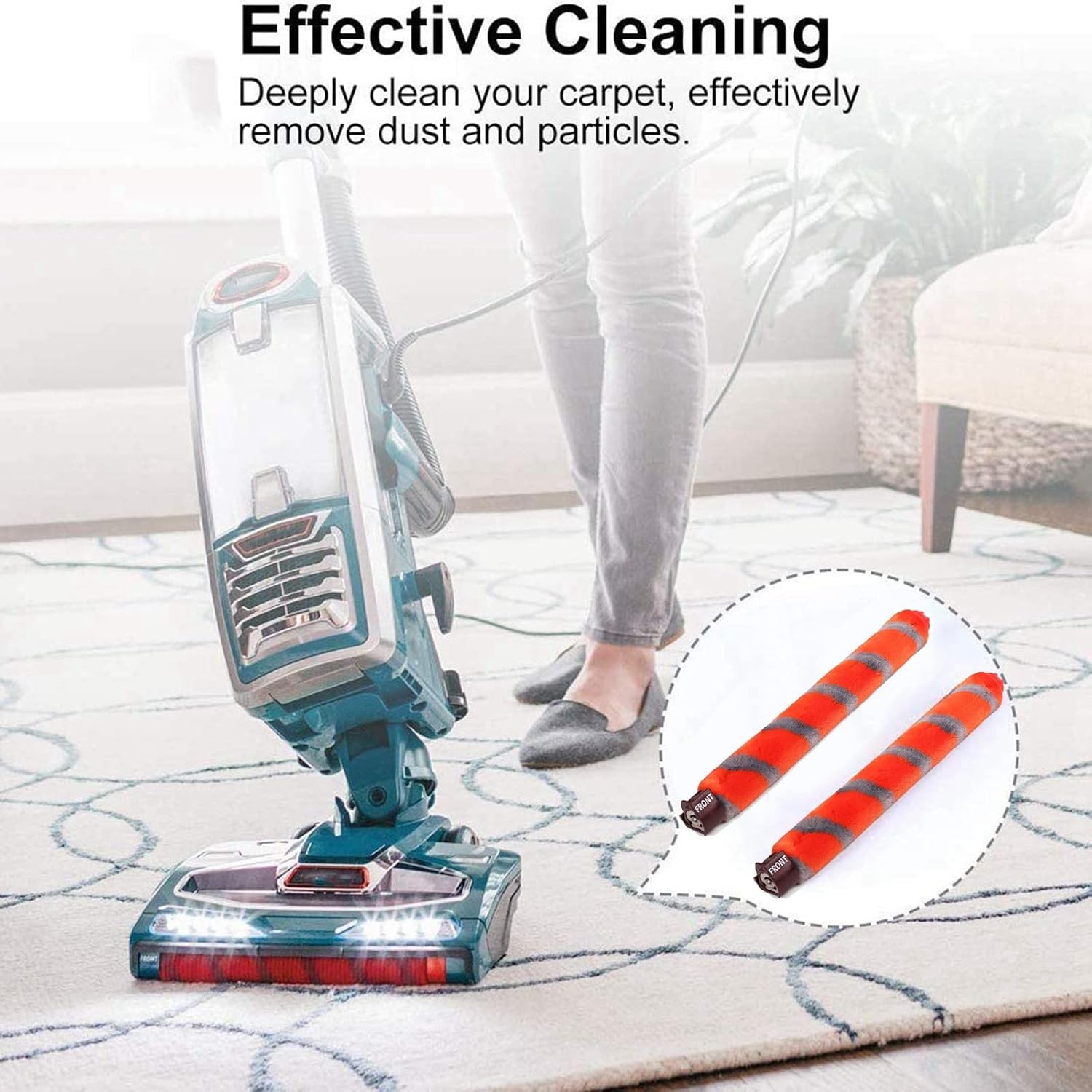 Replacement Soft Brush Roll Compatible with Shark NV800 NV801 NV803 HV380 HV381 HV382 HV383 HV384Q UV810 DuoClean Vacuum Cleaner 2 Pack