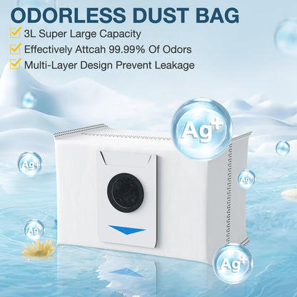 Replacement Parts for ECOVACS T20 Omni/Max/Pro,Ecovacs T20 Max Vacuum Cleaner Accessories Kit, 1*Main Brush+ 4*Hepa Filters+ 4*Mop Pads+ 4*Vacuum Bags+ 6*Side Brushs