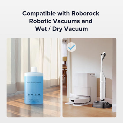 roborock Floor Cleaning Solution, Floor Cleaner for Hardwood, Compatible Robot Vacuums with Mopping and Wet and Dry Vacuum, 1L, 33.8 Fl. OZ