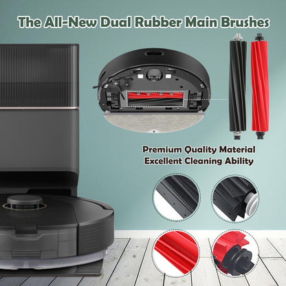 Q5 Pro Accessories Kit Replacement Compatible with Roborock Q5 Pro / Q5 Pro+ / Q8 Max / Q8 Max+ Robot Vacuum, 1 Dual Main Brush, 4 Mop Cloth Pads, 6 Side Brushes, 4 Washable Filter, 1 Tool