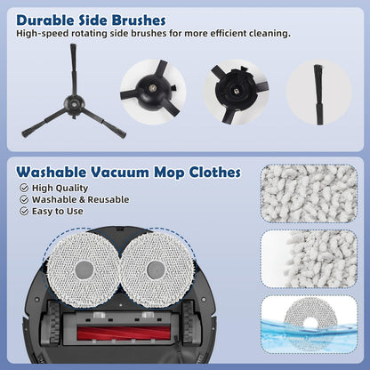 Accessories Replacement Kit for Roborock Q Revo S, Q Revo Pro, Q Revo Plus Robot Vacuum（18 Pack）