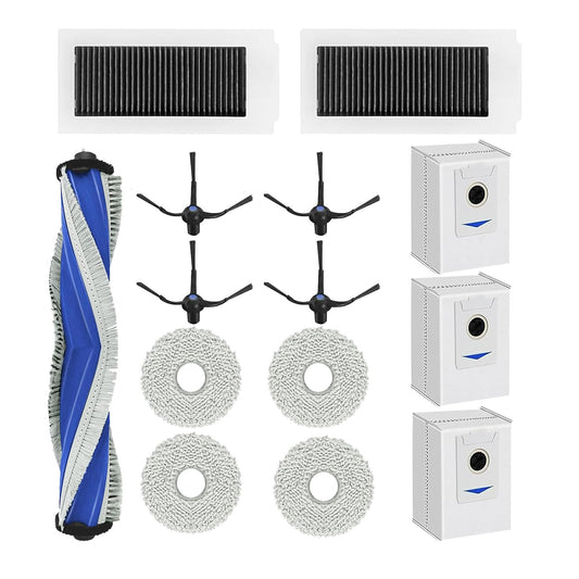 Replacement Parts for Ecovacs Deebot X5 Pro / X5 pro Omni - 14 in 1 Maintenance Accessories Kit: Main Brush, Side Brushes, HEPA Filters, Mop Pads, Dust Bags
