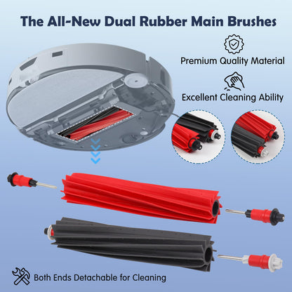 S8 Max V Accessories Kit Compatible with Roborock S8 Max/MaxV Ultra Robot Vacuum, 1 Set Main Brush, 1 Rolling Brush, 2 HEPA Filter, 4 Side Brushs, 4 Mop Cloth + Edge Mop Cloth, 6 Dust Bag