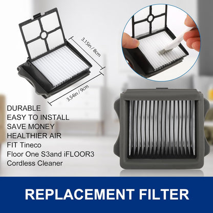 Ifloor3 Roller Brush Replacement for Tineco iFloor 3 and Floor One S3 Cordless Wet Dry Vacuum Cleaner, 2 Brush Roller, 2 HEPA Filters