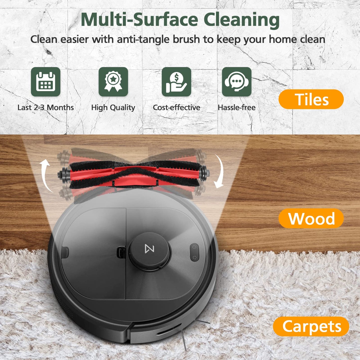 Replacement Accessories Kit Compatible with Roborock Q5 Q5+ Q5 Plus Vacuum Cleaner（11 Pack）