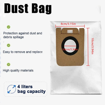 19Pcs Accessories for Dreame Bot Z10 Pro L10 Plus Vacuum Cleaner, 2 Main Brush, 4 Side Brush, 4 HEPA Filter, 3 Dust Bag, 4 Mop Cloth, 2 Tools