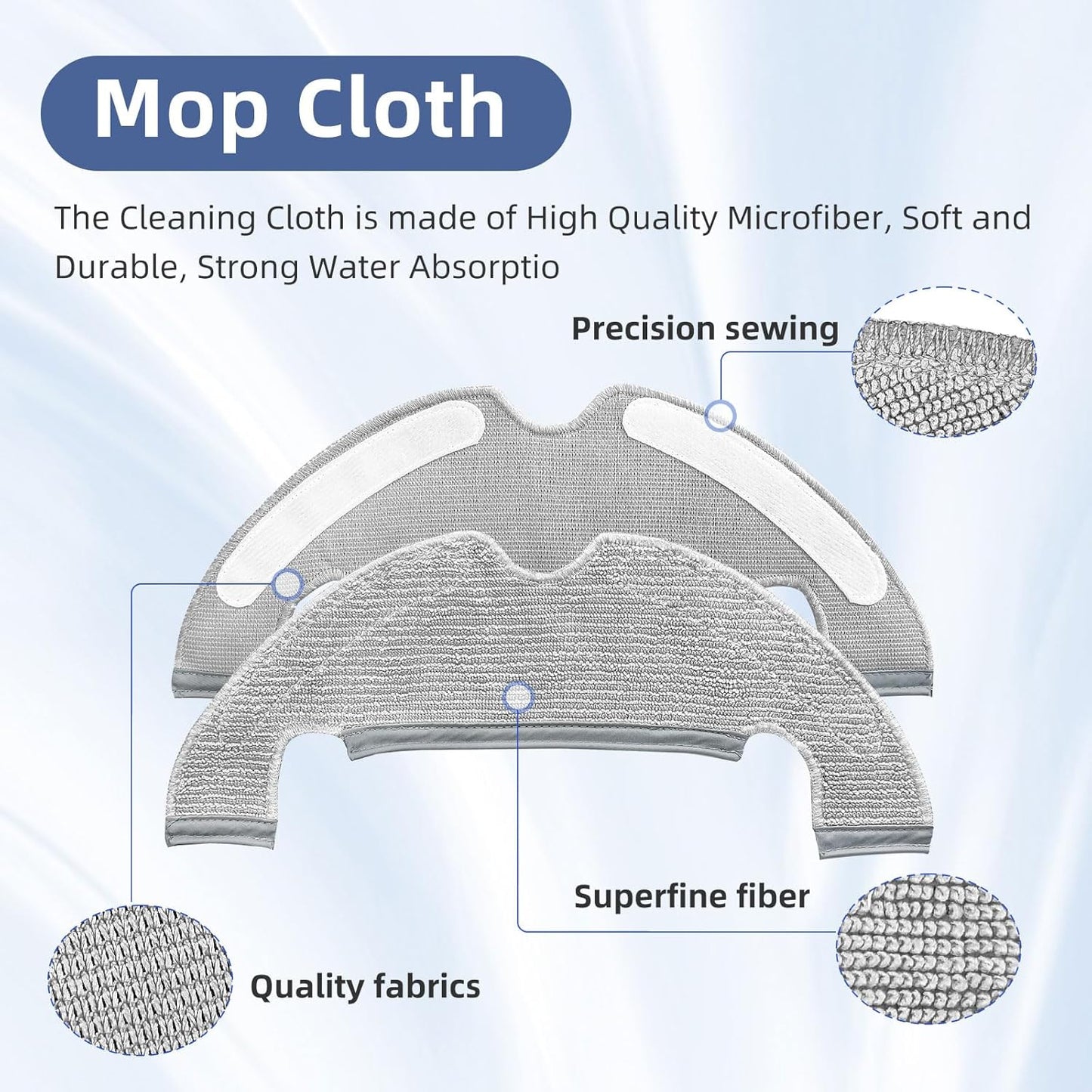 Accessories Compatible for Dreame D10 Plus RLS3D Spare Parts, 1 Main Brush 4 Side Brushes 4 HEPA Filters 4 Mop Pads 2 Dust Bags Replacement Parts