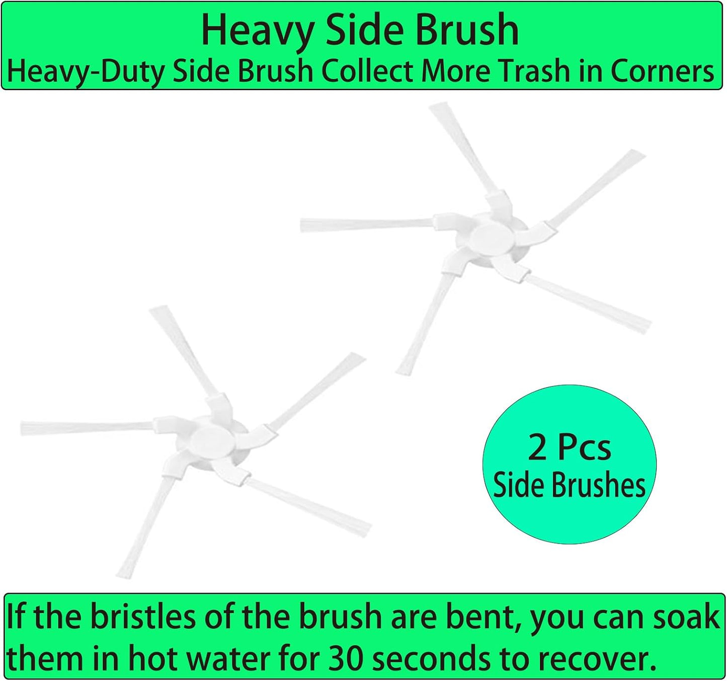 Replacement Spare Parts for Dreametech Bot W10 / W10 Pro Robot Vacuum 1 Main Brush 2 Side Brush 2 Filter 2 Mop Pad Bracket 4 Mop Pad Accessories (11 Pack)