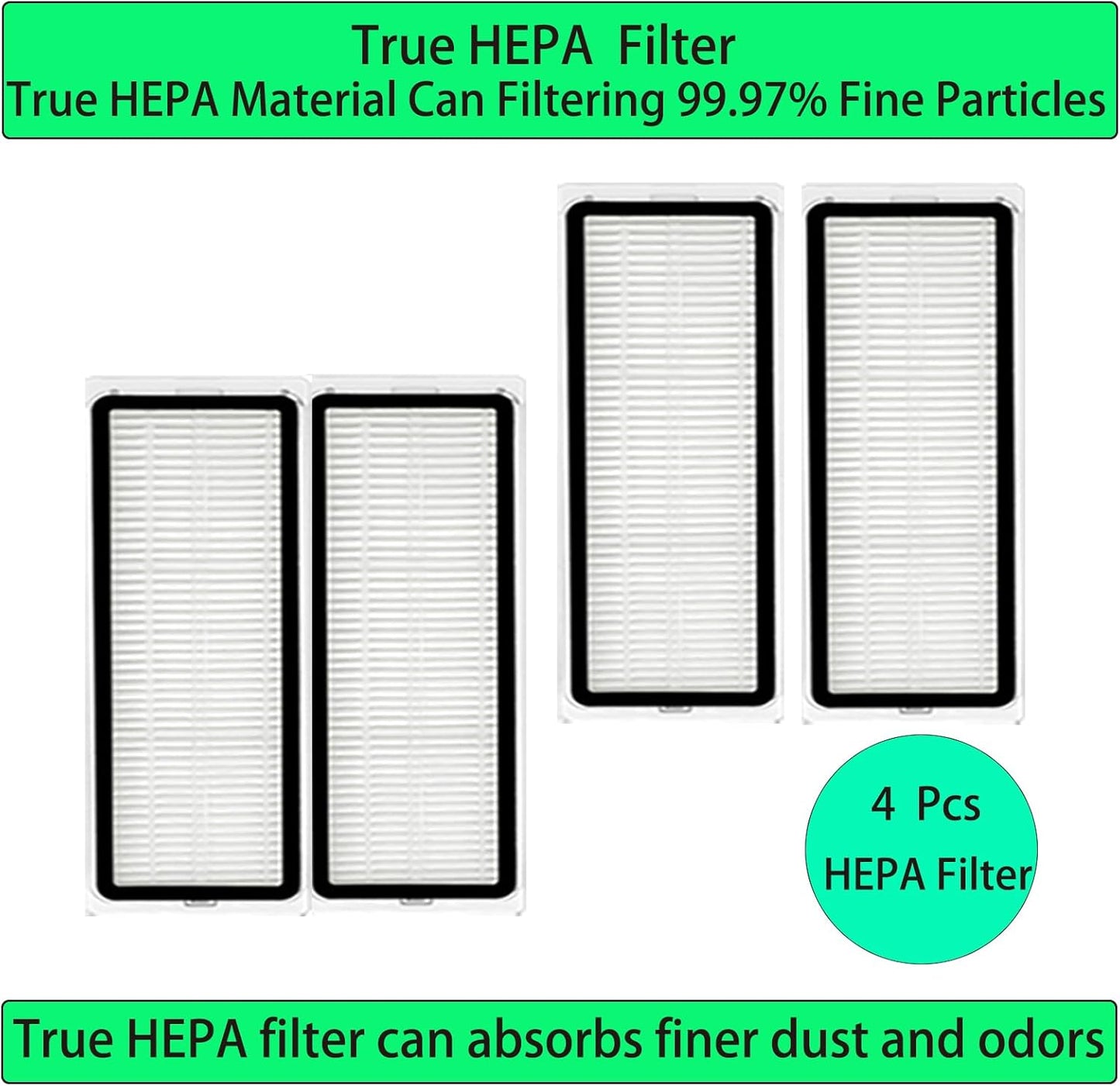 Replacement Spare Parts for Dreametech Bot D10 Plus/ Z10 Pro/ L10 Plus Robot Vacuum 2 Main Brush 4 Side Brush 4 Filter 4 Mop Pad 2 Dust Bag Accessories (16 Pack)