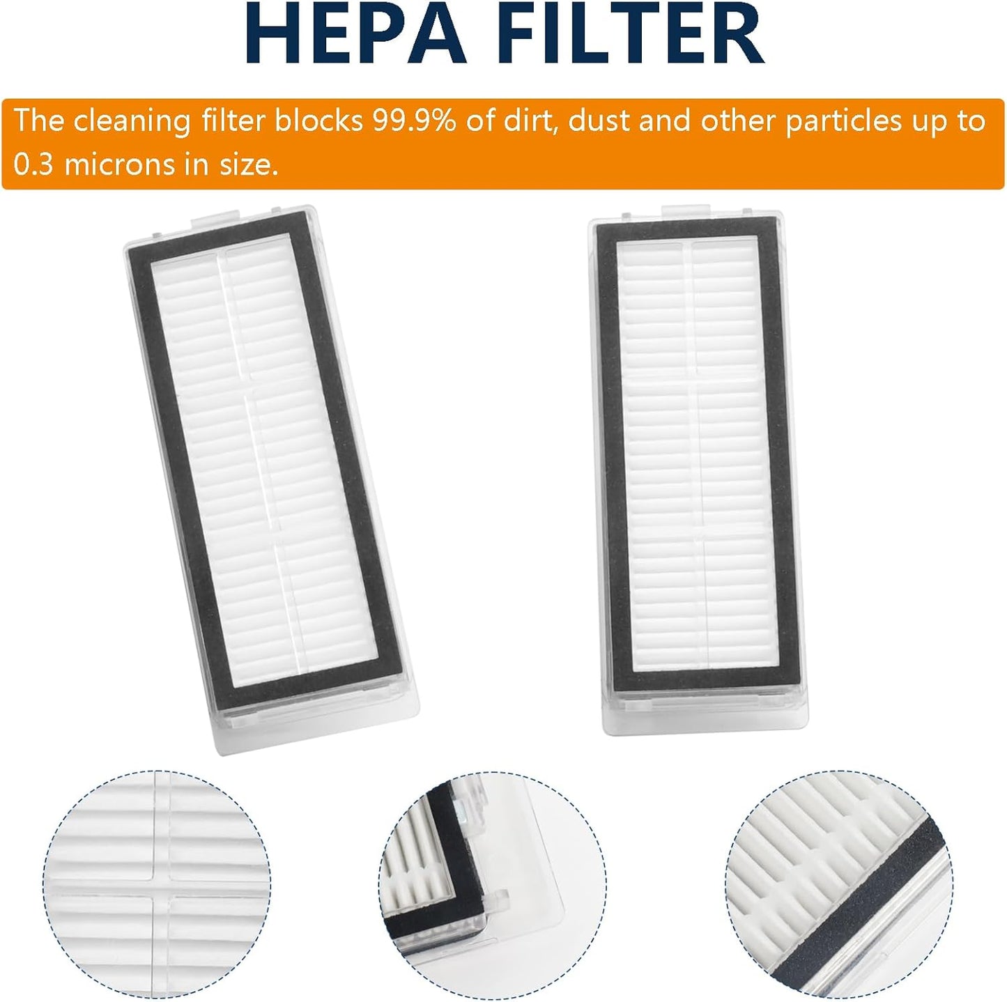 Replacement Parts for Dreame L20 Ultra / L30 Ultra Robot Vacuum Cleaner, 1 Main Brush, 4 Dust Bags, 4 Mop Pads, 2 HEPA Filters, 4 Side Brushes