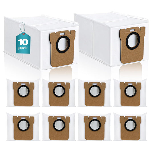 10 Pack Dust Bag Compatible with Dreametech L10s Ultra / L10 Ultra, for Dreame L20 Ultra Robot Vacuum Self-Emptying Base, 3L Large Capacity Auto-Seal Disposable Trash Replacement Bag Accessories
