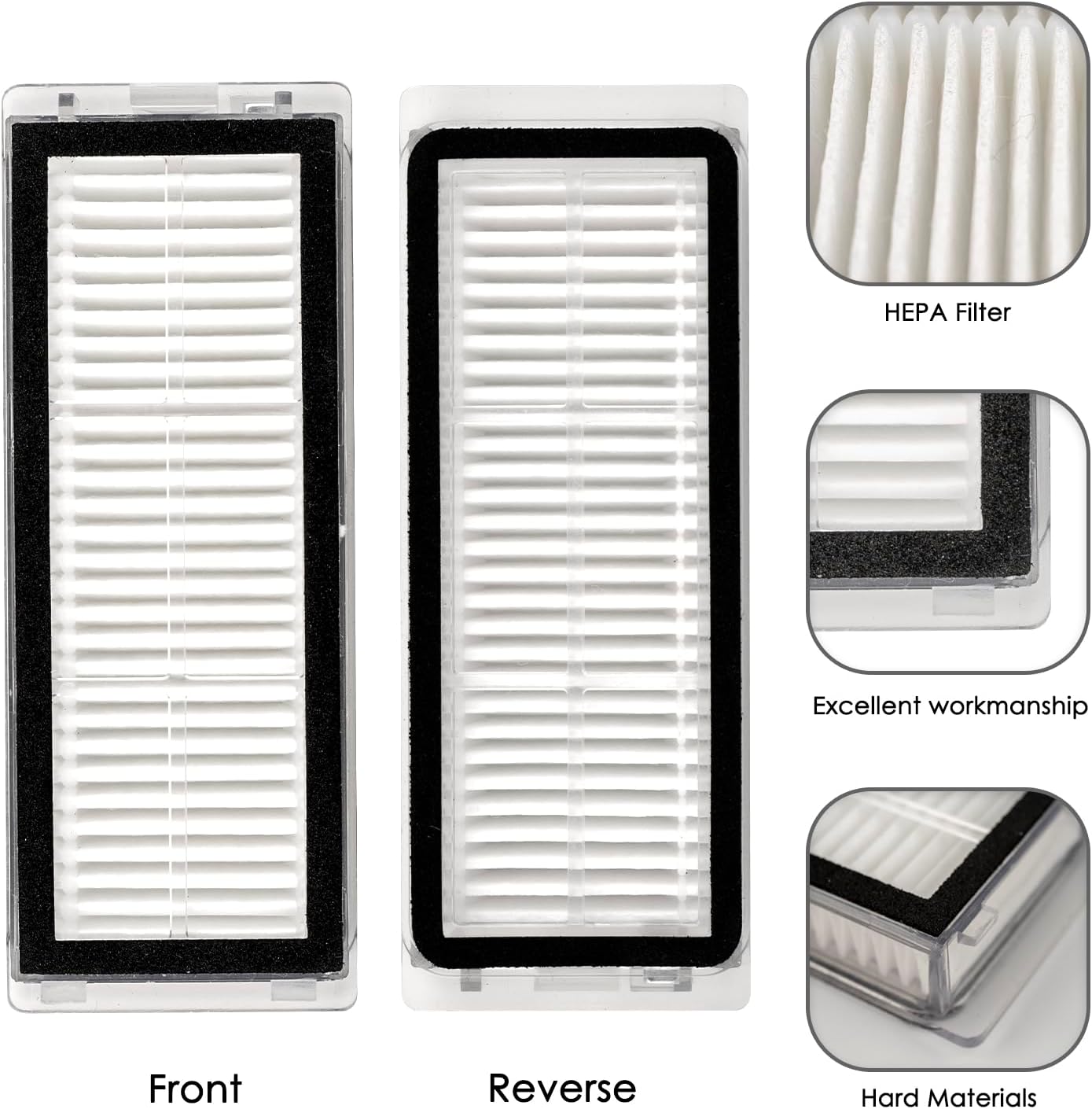 (8 Pieces) HEPA Filters Compatible for Dreametech L20 Ultra/ L30 Ultra Robot Vacuum Filter Kit, Replacement Parts 8 Filters